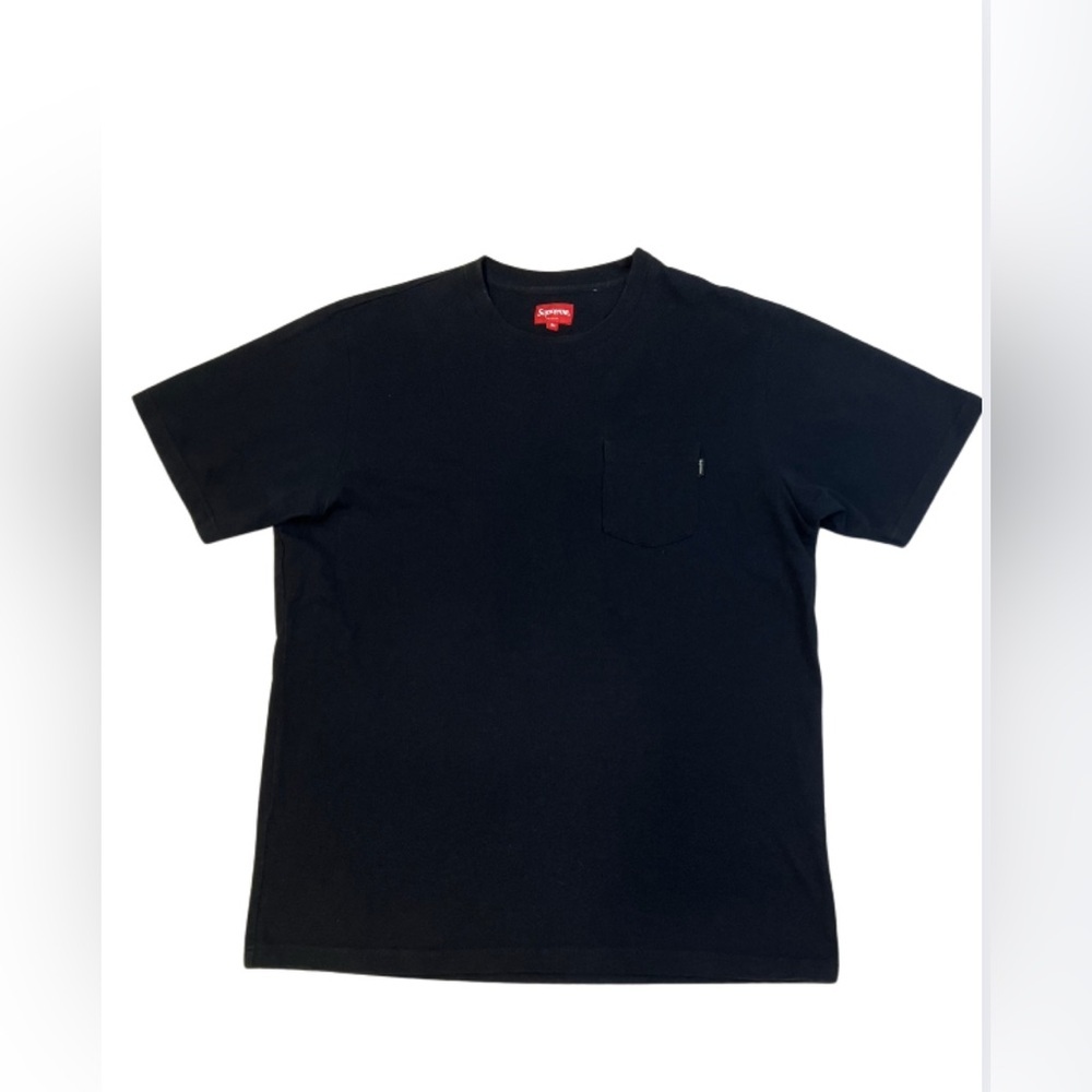 Supreme Black Pocket T-Shirt - Short Sleeve